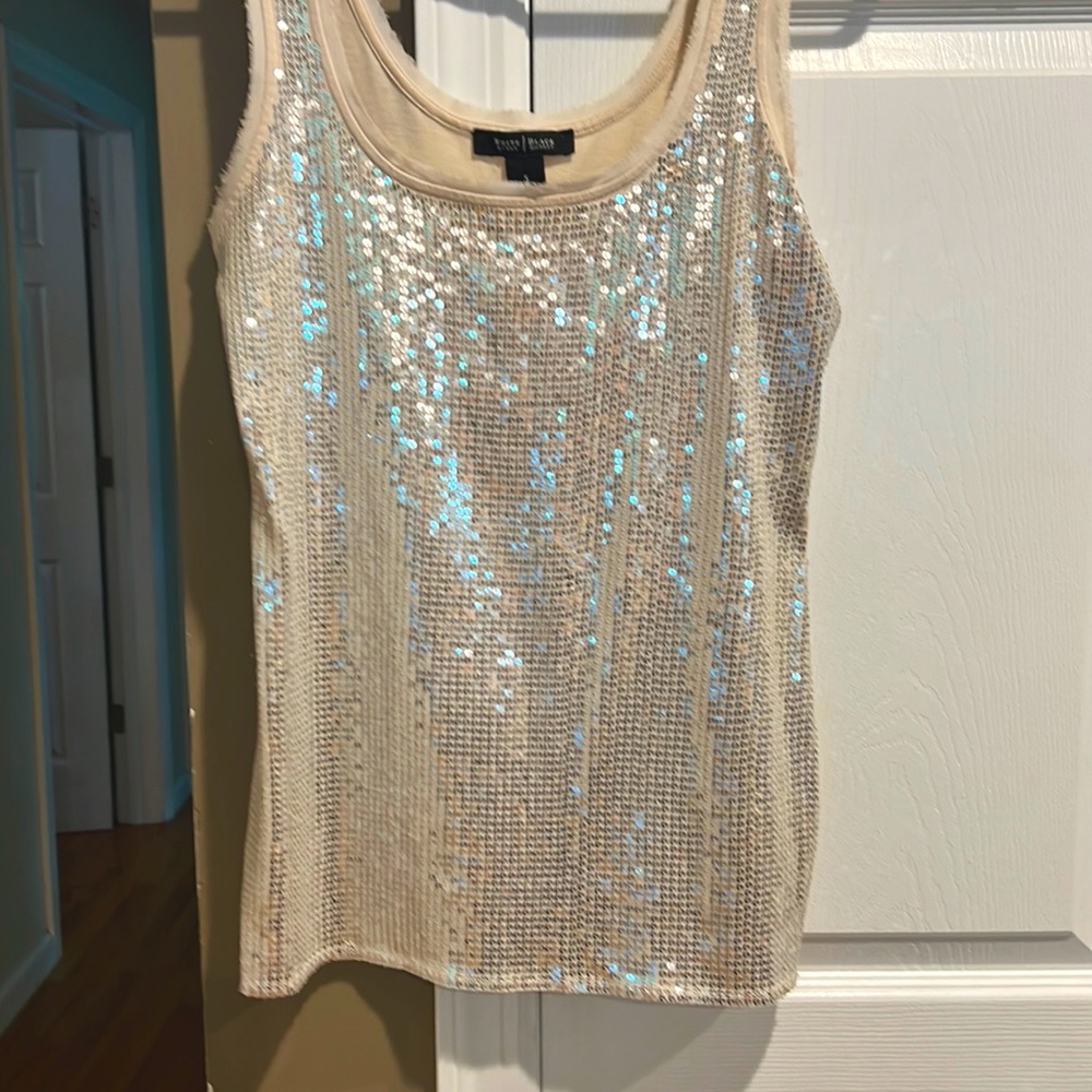 White, House, Black, Market, sequined tank top